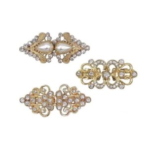 Vestclips in goudkleur met strass - 3 varianten