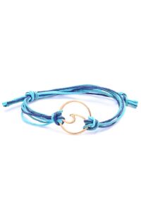 Enkelbandje van waxkoord met golf