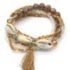 Set van 6 armbandjes van glaskraaltjes