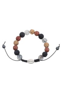 Natuursteen armband met strass kralen