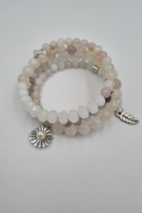 Avilana memory wire wikkelarmband met Agate kralen