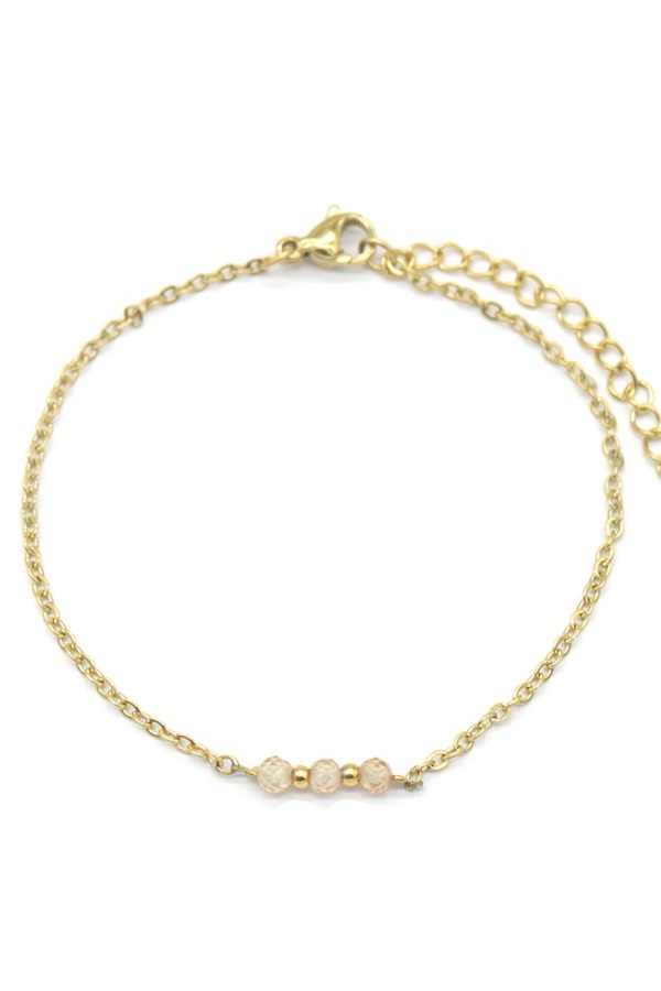 RVS armbandje met glaskraaltjes