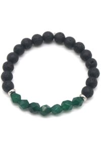 Armband van lavastenen en jadekralen