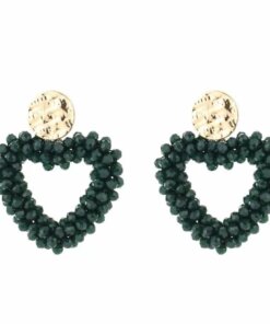 Oorbellen hart van kraaltjes - in 5 kleuren -
