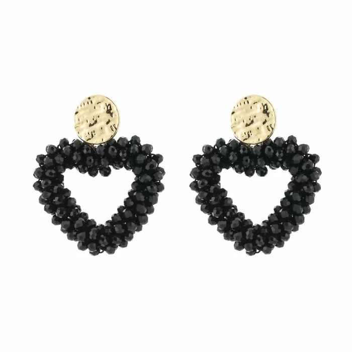 Oorbellen hart van kraaltjes - in 5 kleuren - - Afbeelding 2