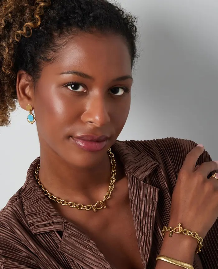 Schakelarmband met ronde sluiting in goud en zilver - Afbeelding 4