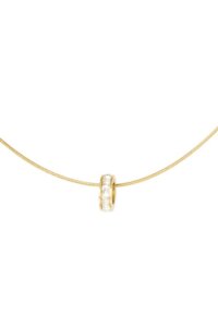 Ketting met donut van steentjes in Zilver of Goud