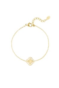 Armband met dubbele klaver in zilver of goud