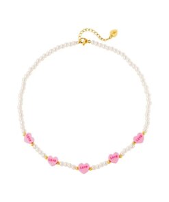 Kinderketting pareltjes met hartjes