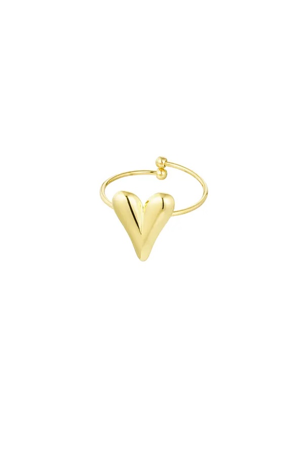 Aesthetic hartjes ring in goud of zilver