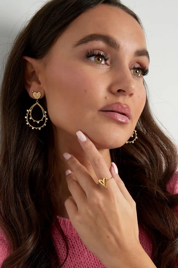 Aesthetic hartjes ring in goud of zilver - Afbeelding 4