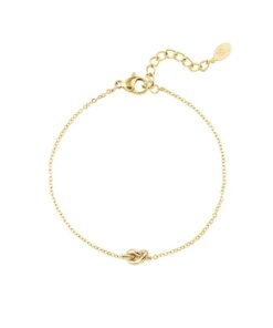 Armband met geknoopte bedel - zilver of goud -
