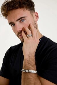 Herenring met grove schakel