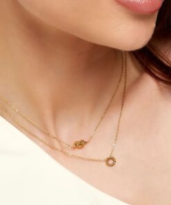 Ketting met geknoopte bedel - zilver of goud -