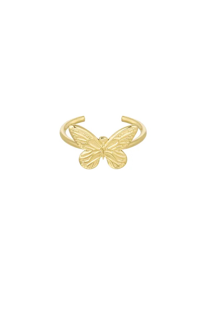 Ring met vlinder - goud of zilver -