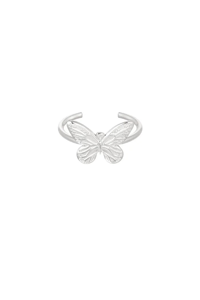 Ring met vlinder - goud of zilver - - Afbeelding 2