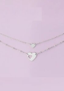 Set armbandjes met hartjes - goud of zilver -