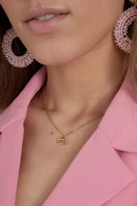 Leuke ketting met lippen - goud of zilver -