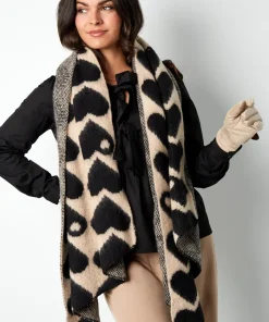 Hartjes wintersjaal - diverse kleuren -