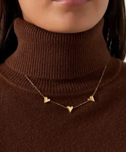 Triple love ketting - goud en zilver -