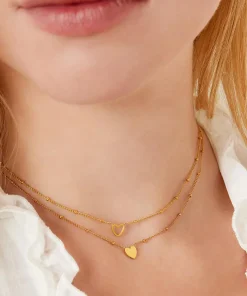 Ketting met minimalistisch hartje - zilver of goud -