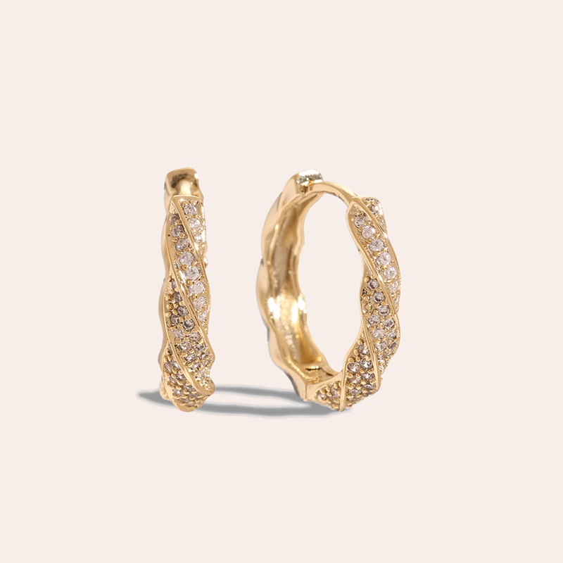 Oorringen met zirkonia - goud of zilver - - Afbeelding 2