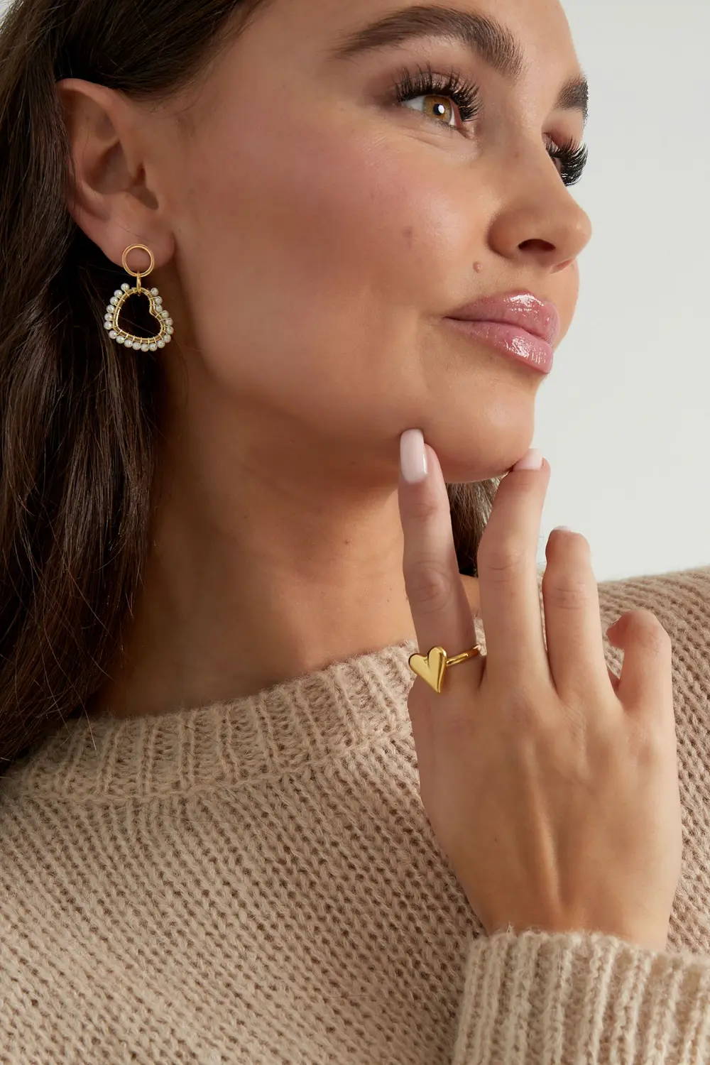 Classy hartjes ring - goud of zilver - - Afbeelding 5
