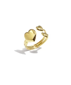 Alternative view of Triple the love ring - goud of zilver -